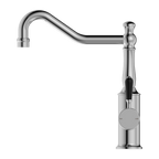 Nero York Kitchen Mixer Hook Spout With Black Porcelain Lever - Chrome - NR69210703CH