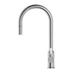 Nero York Pull Out Sink Mixer With Vegie Spray Function With White Porcelain Lever - Chrome - NR69210801CH