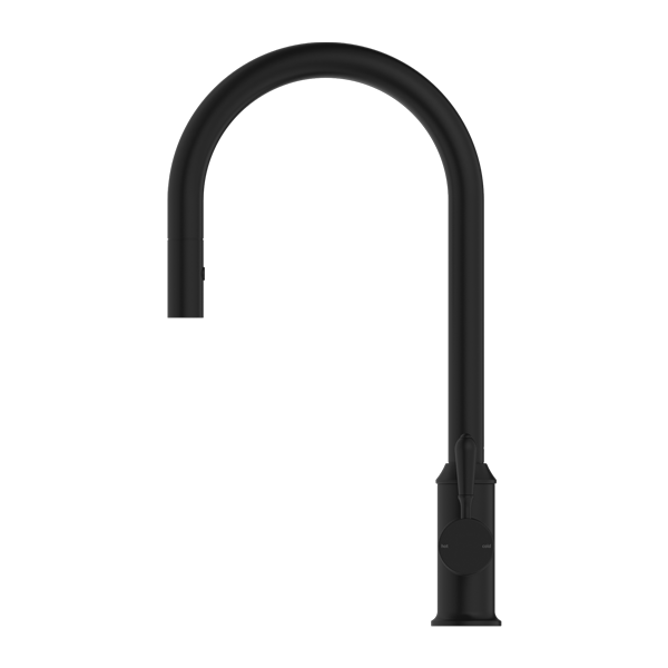 Nero York Pull Out Sink Mixer With Vegie Spray Function With Metal Lever - Matte Black - NR69210802MB