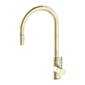 Nero York Pull Out Sink Mixer With Vegie Spray Function With Metal Lever - Aged Brass - NR69210802AB
