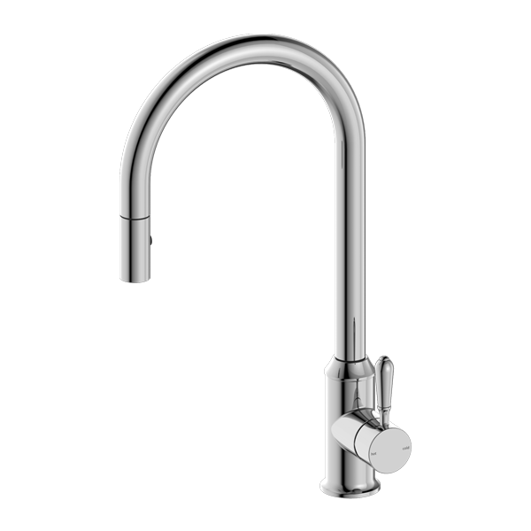Nero York Pull Out Sink Mixer With Vegie Spray Function With Metal Lever - Chrome - NR69210802CH