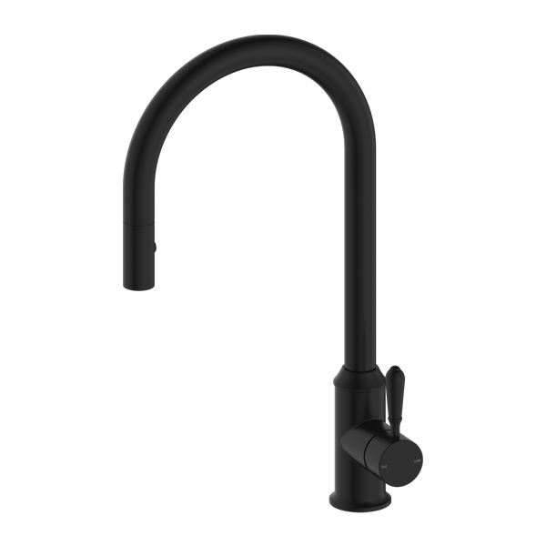 Nero York Pull Out Sink Mixer With Vegie Spray Function With Metal Lever - Matte Black - NR69210802MB