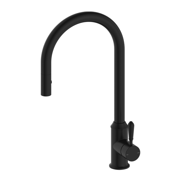 Nero York Pull Out Sink Mixer With Vegie Spray Function With Metal Lever - Matte Black