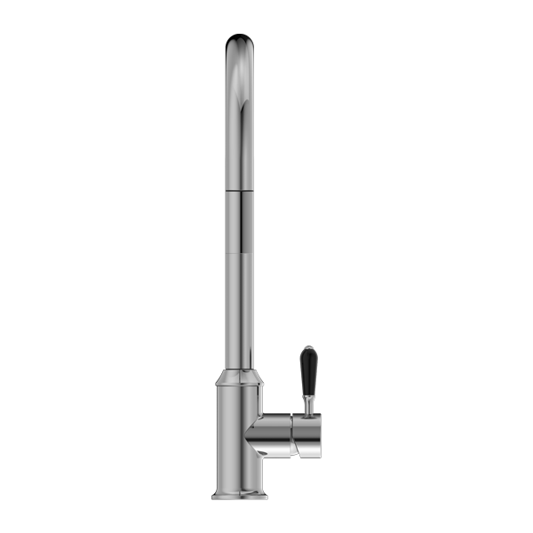 Nero York Pull Out Sink Mixer With Vegie Spray Function With Black Porcelain Lever - Chrome - NR69210803CH