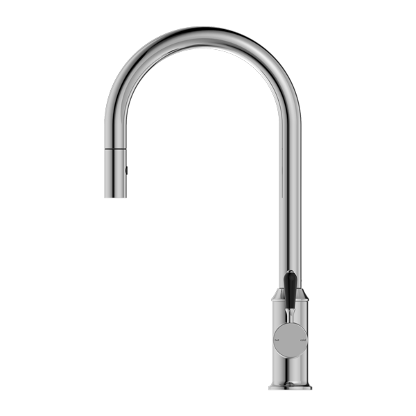 Nero York Pull Out Sink Mixer With Vegie Spray Function With Black Porcelain Lever - Chrome - NR69210803CH
