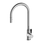 Nero York Pull Out Sink Mixer With Vegie Spray Function With Black Porcelain Lever - Chrome - NR69210803CH