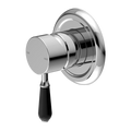 Nero York Shower Mixer With Black Porcelain Lever - Chrome - NR69210903CH