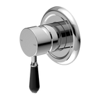 Nero York Shower Mixer With Black Porcelain Lever - Chrome - NR69210903CH