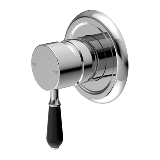 Nero York Shower Mixer With Black Porcelain Lever - Chrome - NR69210903CH
