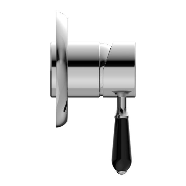 Nero York Shower Mixer With Black Porcelain Lever - Chrome - NR69210903CH