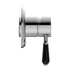 Nero York Shower Mixer With Black Porcelain Lever - Chrome - NR69210903CH