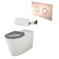 Caroma Care 800 Cleanflush Invisi II Wall Faced Suite with Backrest -  Anthracite Grey Seat - Bronze Button - 718320BAG + 237088BR