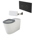 Caroma Care 800 Cleanflush Invisi II Wall Faced Suite with Backrest -  Anthracite Grey Seat - Matte Black Button - 718320BAG + 237088B