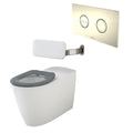 Caroma Care 800 Cleanflush Invisi II Wall Faced Suite with Backrest -  Anthracite Grey Seat - Gold Button - 718320BAG + 237088G