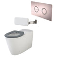 Caroma Care 800 Cleanflush Invisi II Wall Faced Suite with Backrest -  Anthracite Grey Seat - Rose Gold Button - 718320BAG + 237088RG