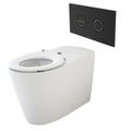 Caroma Care Cleanflush Wall Faced Invisi Series II Toilet Suite Care Single Flap Seat - Matte Black Button - 718320SB + 237088B