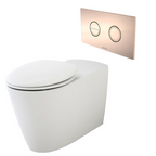 Caroma Care 800 Cleanflush Wall Faced Invisi Series II Toilet Suite with Double Flap Seat - Bronze Button - 718340W + 237088BR