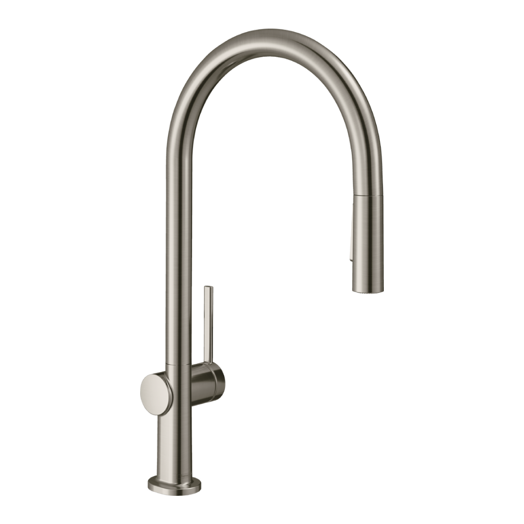 Hansgrohe Talis M54 2jet Single Lever 210 Pull-Out Spray Kitchen Mixer - Stainless Steel 72800803