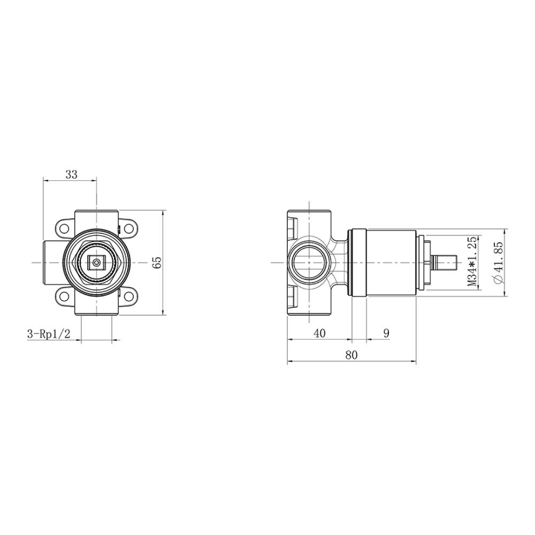 Villeroy & Boch Luxx Shower Mixer (Includes In-Wall Body) - LF Chrome T685661