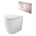 Caroma Urbane II Cleanflush Invisi Series II Wall Faced Suite (with GermGard) - Rose Gold Button - 746280W + 237088RG