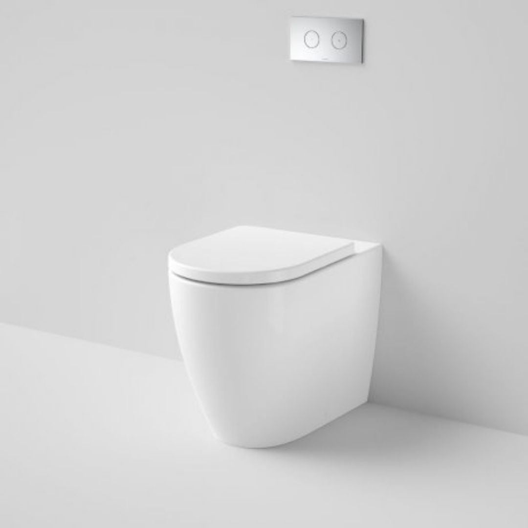 Caroma Urbane II Cleanflush Invisi Series II Wall Faced Suite (with GermGard) - Rose Gold Button - 746280W + 237088RG