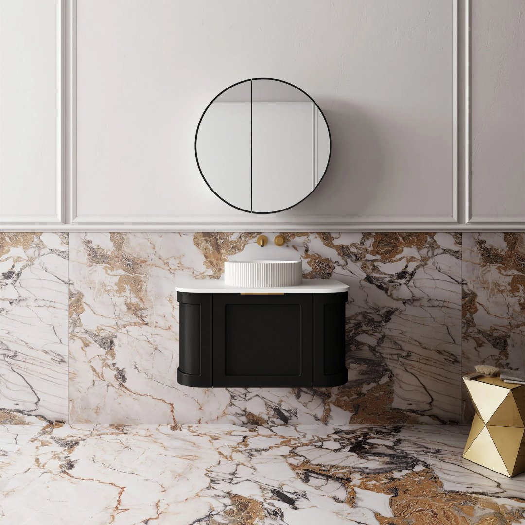 Cassa Design Westminster 750mm Wall Hung Vanity Matte Black - WES750MB