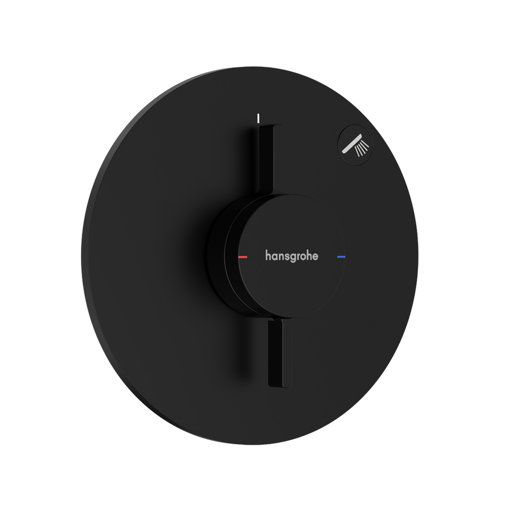 Hansgrohe DuoTurn S Single Function Wall Mixer & IBox Basic Set 2 - Matt Black 75618673 + 01500180