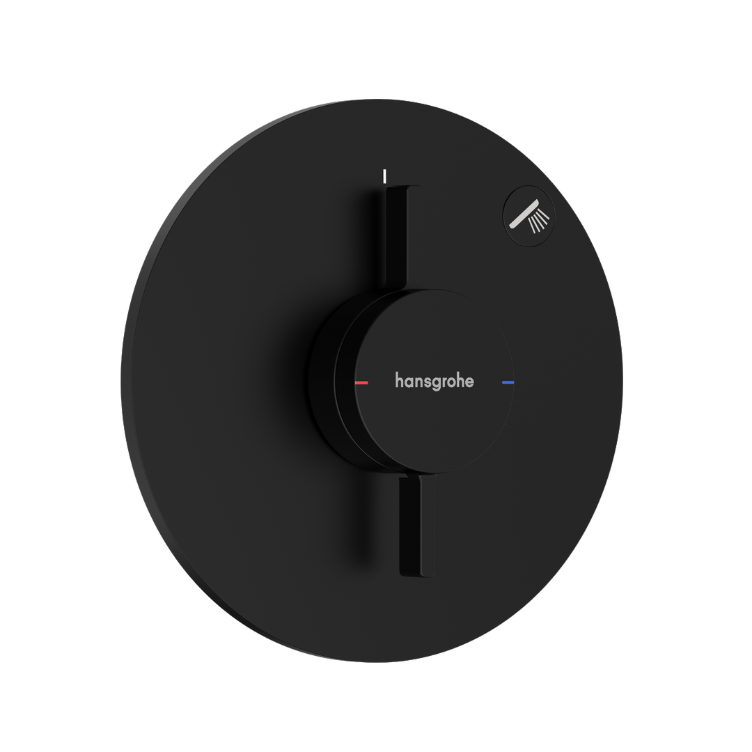 Hansgrohe DuoTurn S Single Function Wall Mixer & IBox Basic Set 2 - Matt Black 75618673 + 01500180