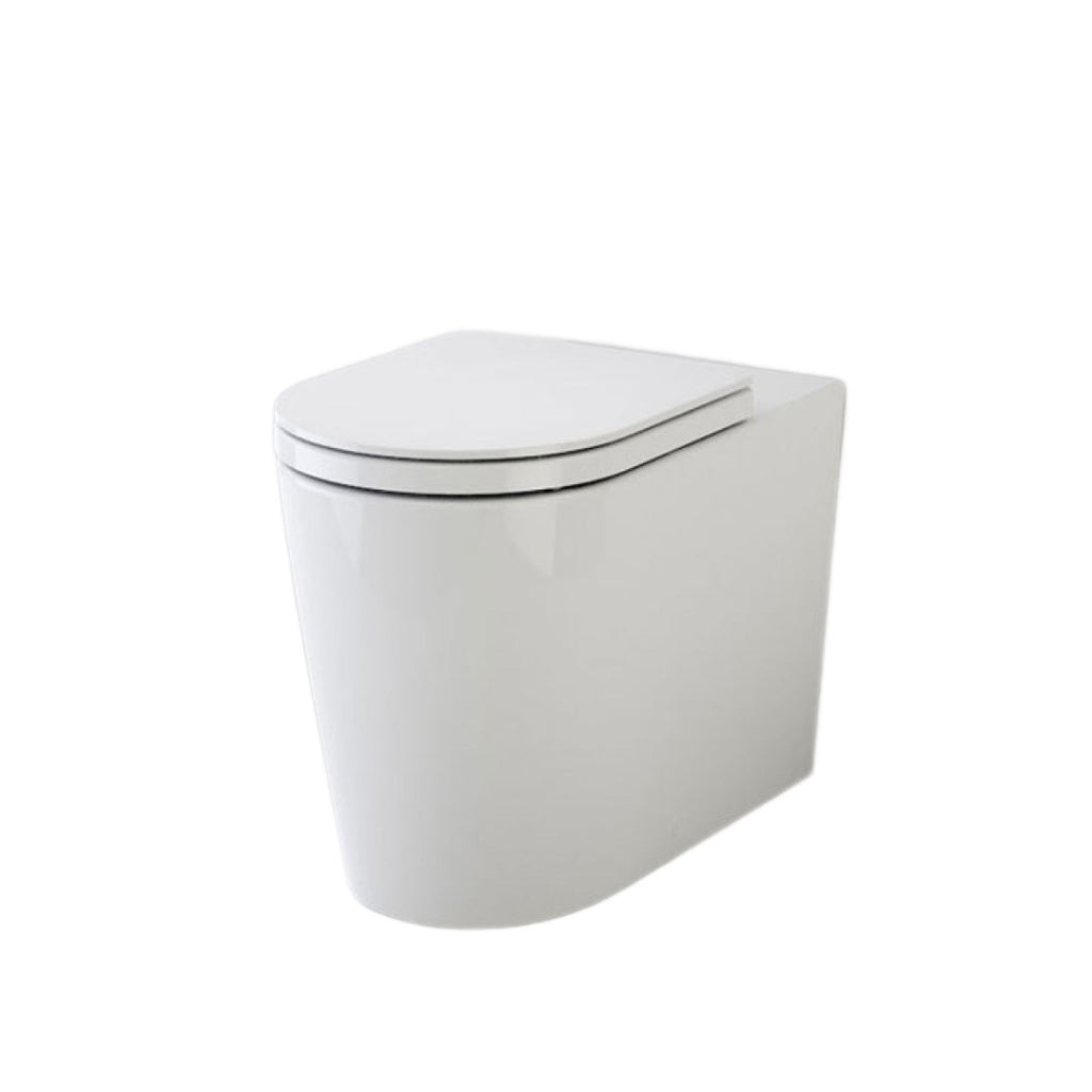 Caroma Liano Cleanflush Easy Height Invisi Series II Wall Faced Toilet Suite - Gold Flush Plate - 766350W + 237088G
