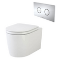 Caroma Liano Cleanflush® Wall Hung Invisi Series II® Toilet Suite - Chrome Button - 766910W + 237088C