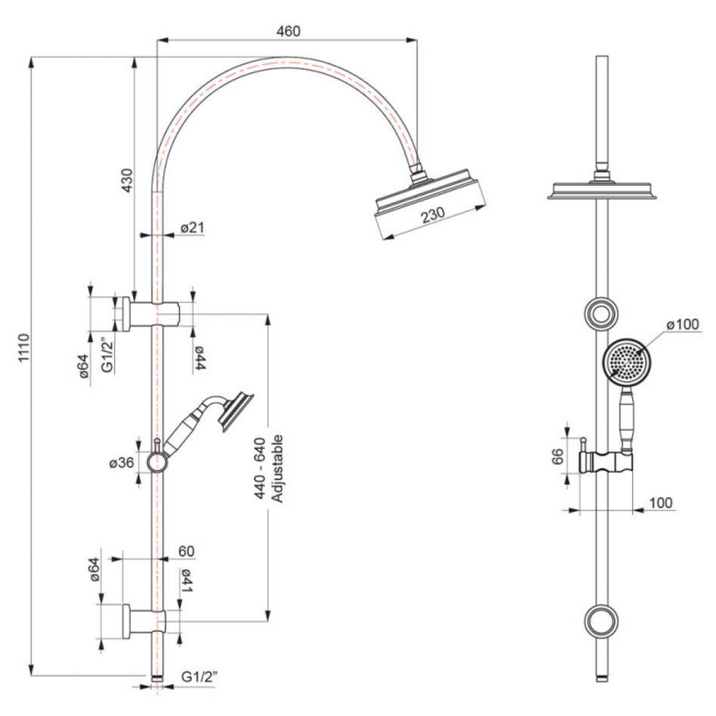 Villeroy & Boch Avia 2.0 Shower System - Chrome - 7768361B