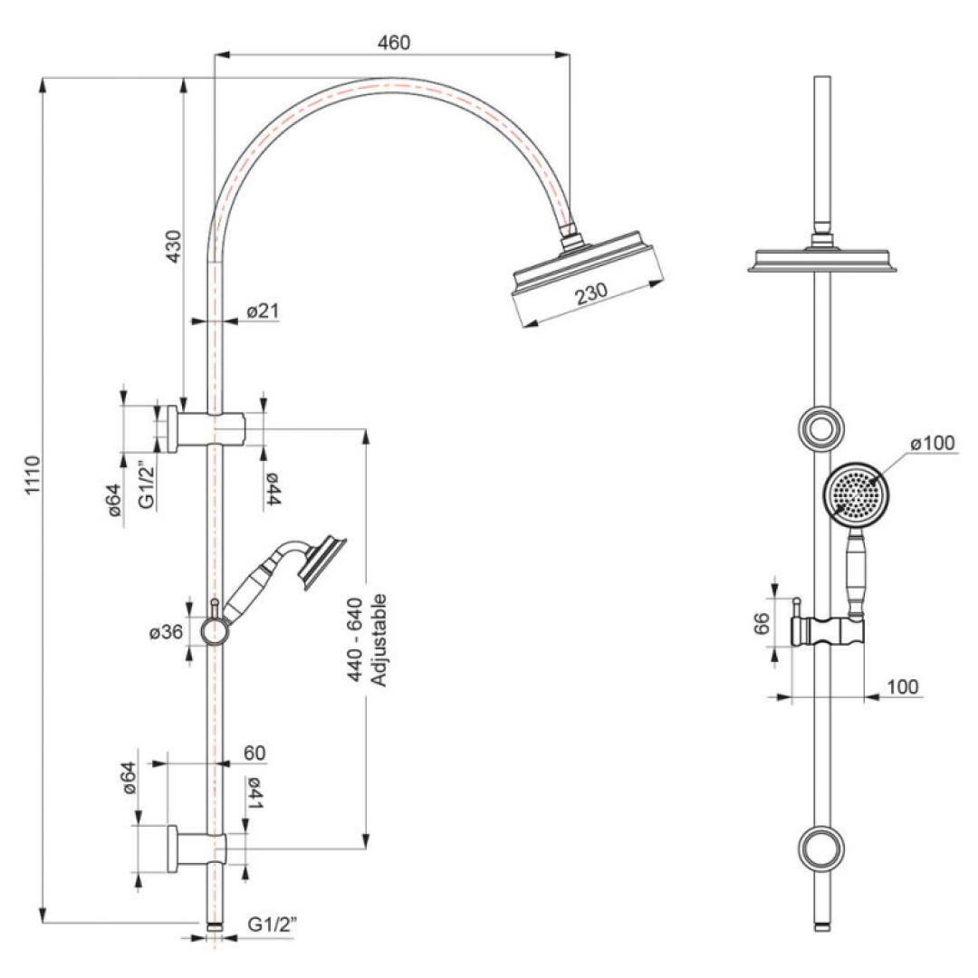Villeroy & Boch Avia 2.0 Shower System - Chrome - 7768361B