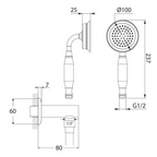 Villeroy & Boch Avia 2.0 ADJ Hook & Union Set - Chrome - 7769261B