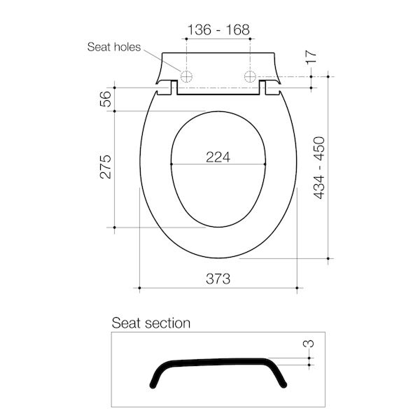 Caroma Tas MkII Wide Toilet Seat - 800267I Ivory