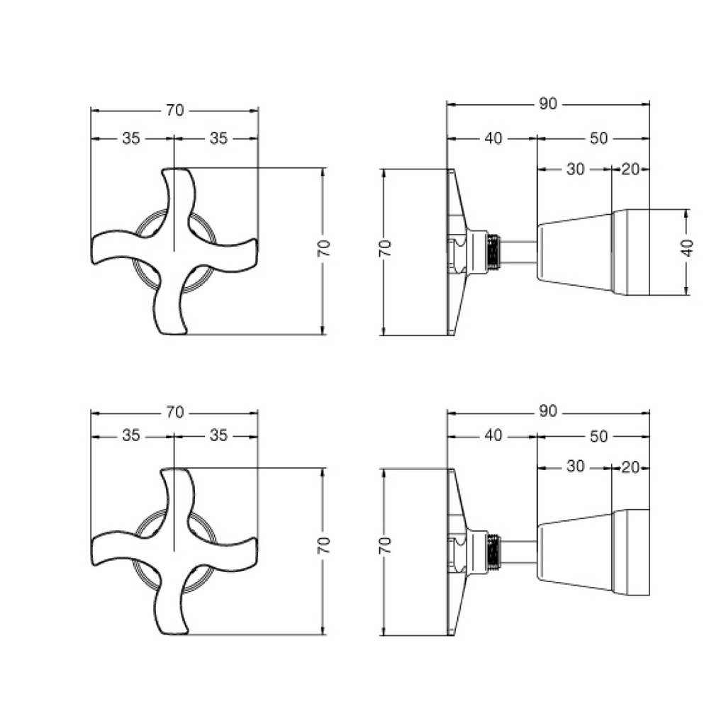 Rainware Outdoor Wall Taps (Pair) - 316 Stainless Steel - 8200