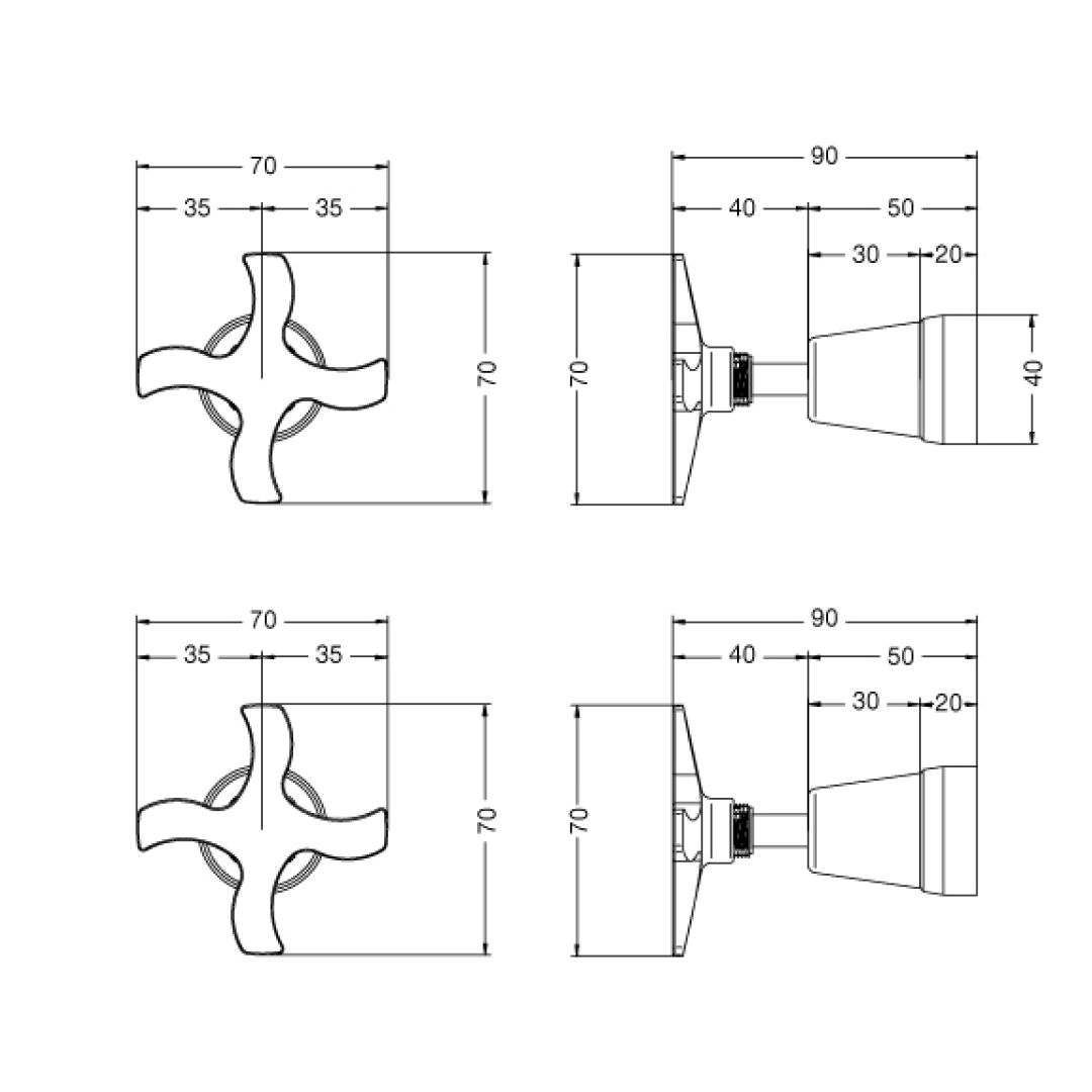 Rainware Outdoor Wall Taps (Pair) - 316 Stainless Steel - 8200