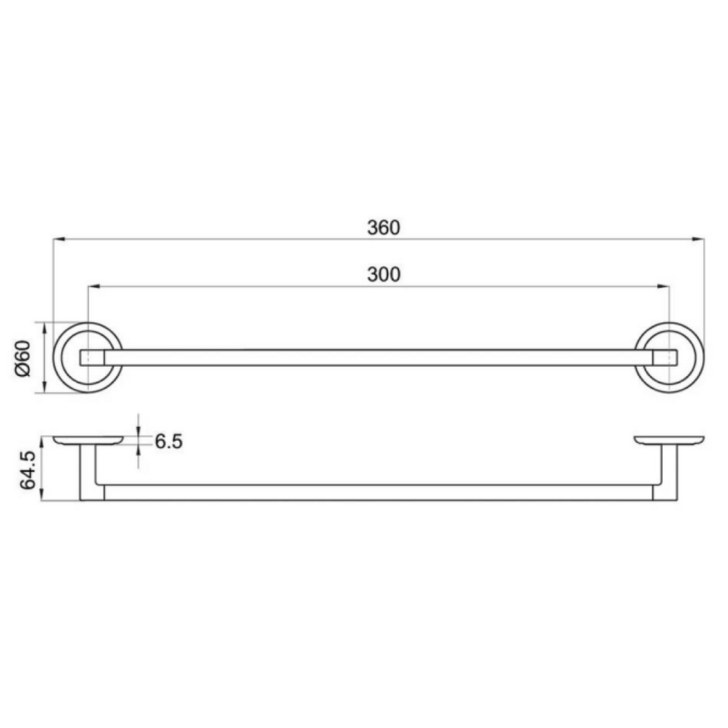 Villeroy & Boch Avia 2.0 300mm Towel Rail - Brushed Gold - 8373085B