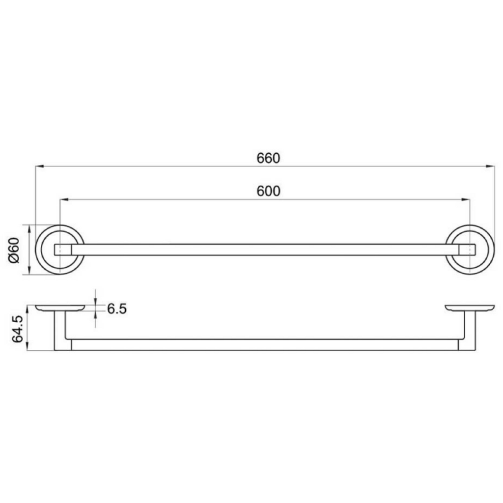 Villeroy & Boch Avia 2.0 600mm Towel Rail - Chrome - 8376061B
