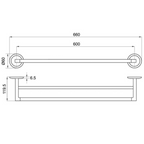 Villeroy & Boch Avia 2.0 600mm Double Towel Rail - Chrome - 8376661B