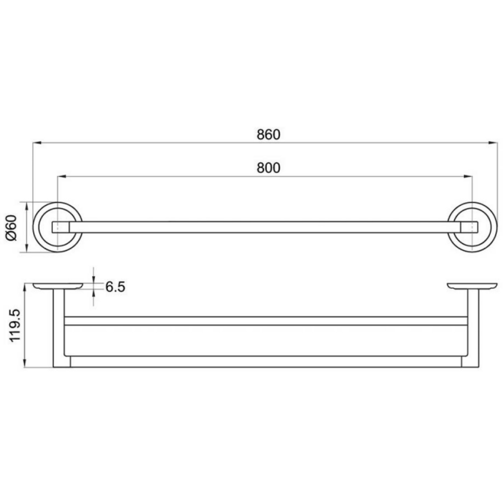Villeroy & Boch Avia 2.0 800mm Double Towel Rail - Brushed Nickel - 8378880B