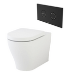 Caroma Luna Cleanflush Invisi Series II Wall Faced Toilet Suite - Chrome Button - 844910W + 237088C