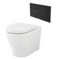 Caroma Luna Cleanflush Invisi Series II Wall Faced Toilet Suite - Matte Black Button - 844910W + 237088B