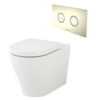 Caroma Luna Cleanflush Invisi Series II Wall Faced Toilet Suite - Chrome Button - 844910W + 237088C