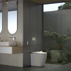 Caroma Urbane II Bidet Cleanflush Easy Height Wall Faced Invisi Suite - 848610W - Brushed Nickel Button - 848610W + 237088BN