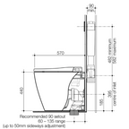 Caroma Urbane II Bidet Cleanflush Easy Height Wall Faced Invisi Suite - 848610W - No Flush Plate Button Button