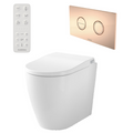 Caroma Urbane II Bidet Cleanflush Easy Height Wall Faced Invisi Suite - 848610W - Copper Button - 848610W + 237088CO