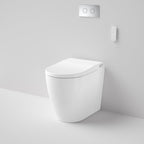 Caroma Urbane II Bidet Cleanflush Easy Height Wall Faced Invisi Suite - 848610W - Brushed Nickel Button - 848610W + 237088BN
