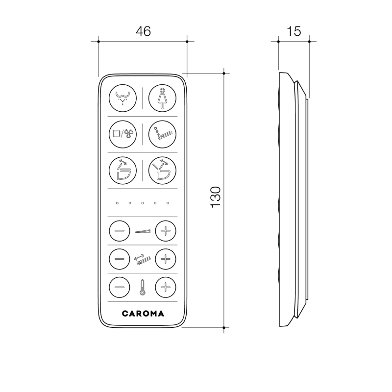 Caroma Urbane II Bidet Cleanflush Easy Height Wall Faced Invisi Suite - 848610W - No Flush Plate Button Button