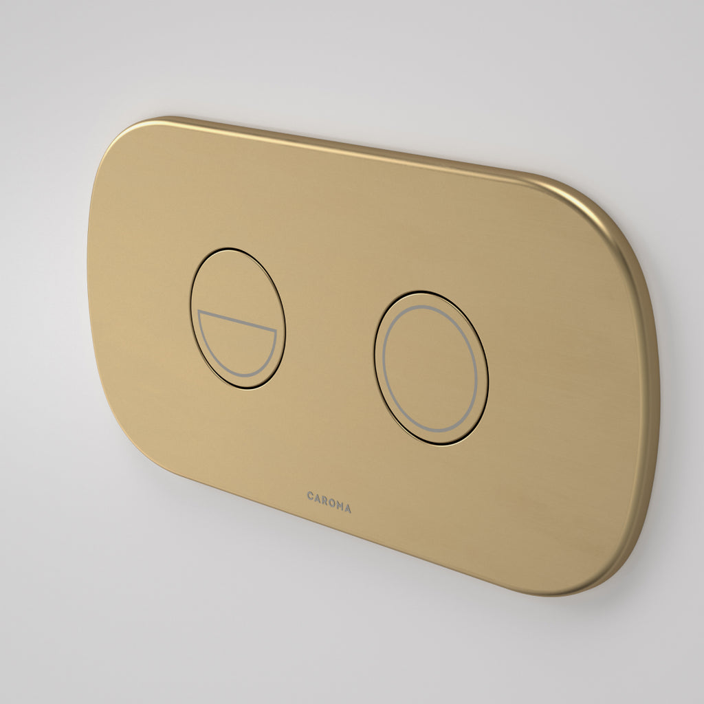 Caroma Contura II Invisi Series II® Round DC Dual Flush Plate & Buttons - Brushed Brass - 848810BB