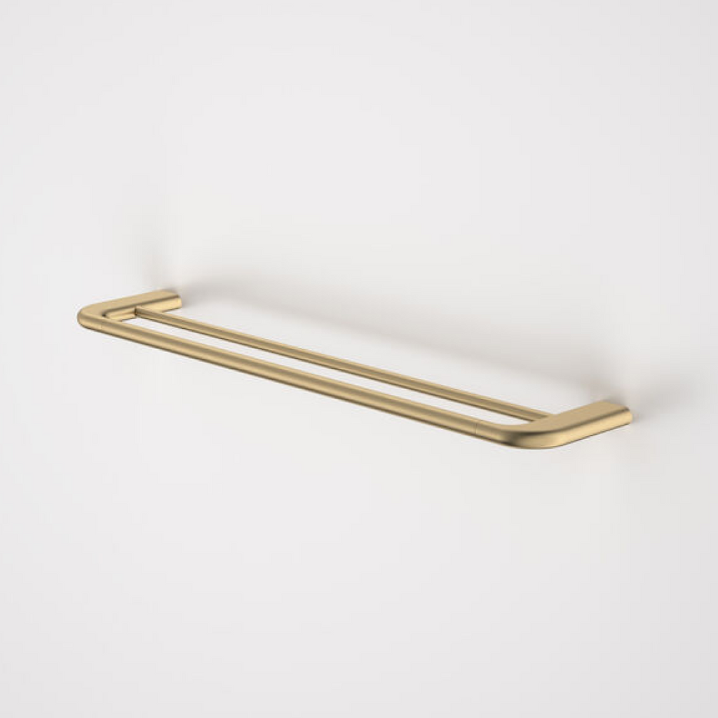 Caroma Contura II 620mm Double Towel Rail - Brushed Brass